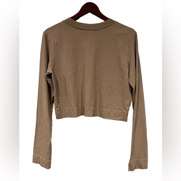 tan + lines medium size Long sleeved cropped tee in brown - Picture 4 of 5